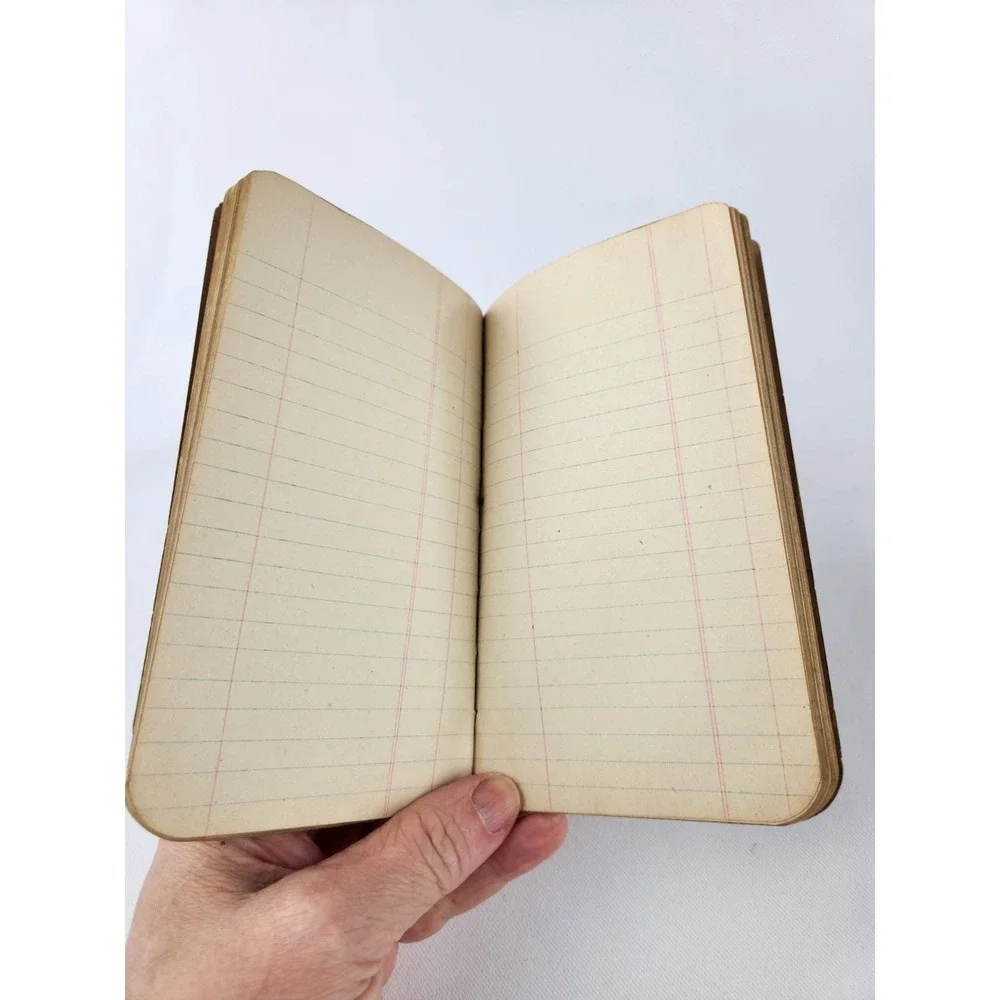 Antique Train memorandum Blank notebook Steam Engine Logbook Conductor Notes Vtg